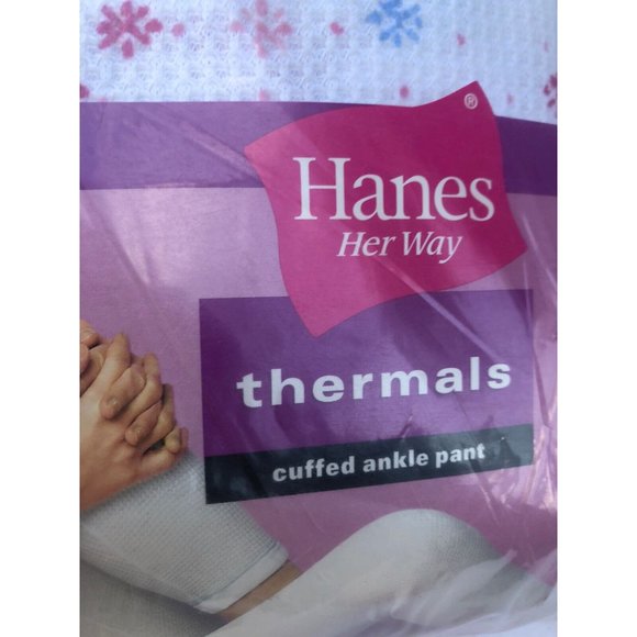 Hanes Thermal Floral Shirt and Pants Set Lettuce edge Trim Cuffed 2XL - Picture 5 of 12